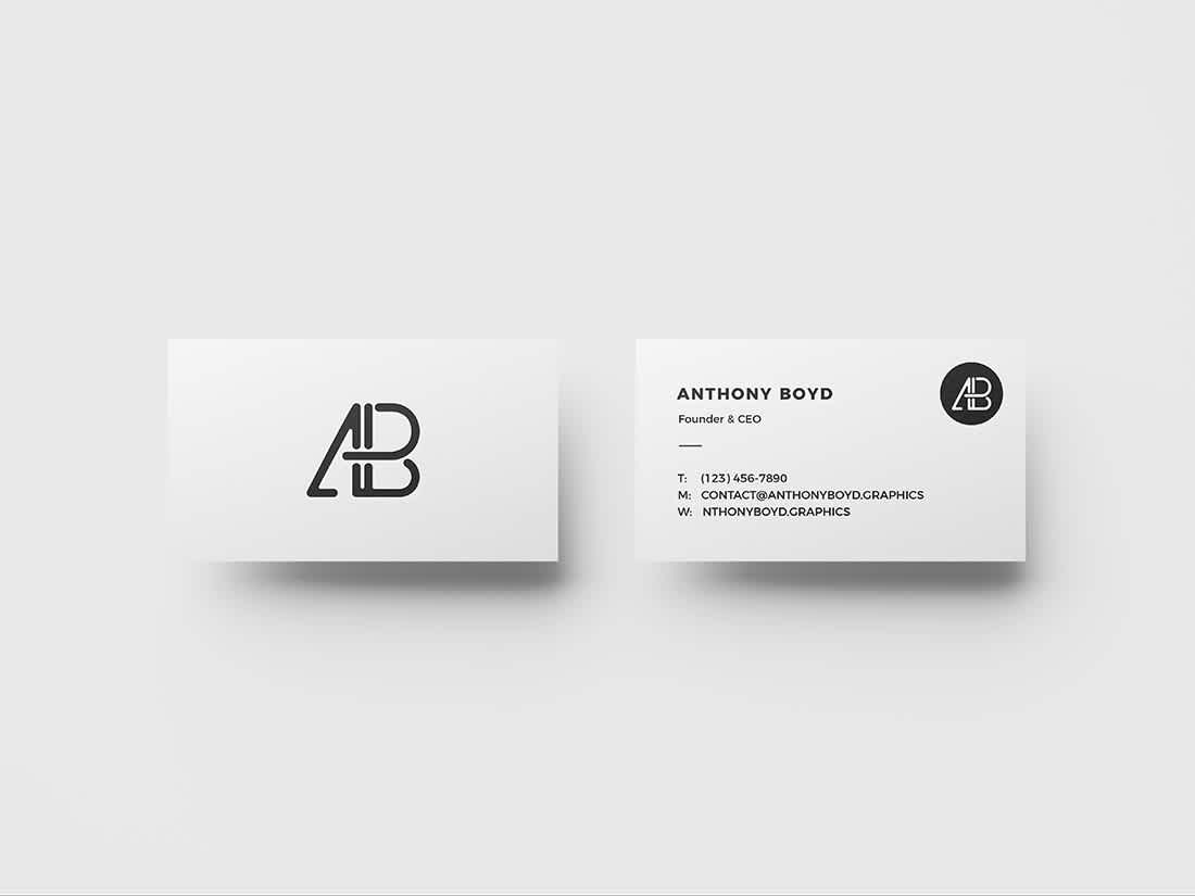 Business Card Top View Mockup by Anthony Boyd Graphics