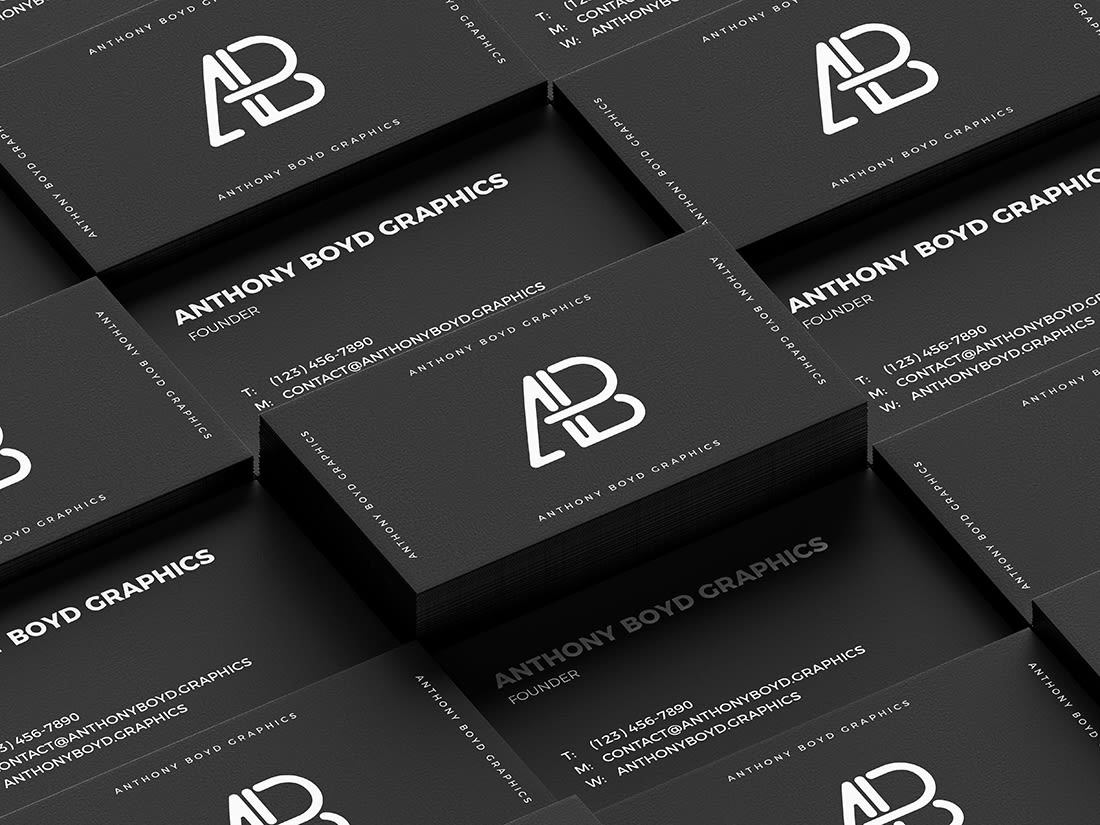Business Card Grid Mockup Vol 3 by Anthony Boyd Graphics