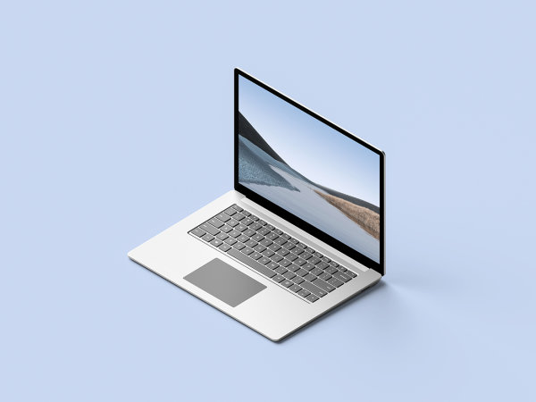 Isometric Surface Laptop 3 Mockup by Anthony Boyd Graphics
