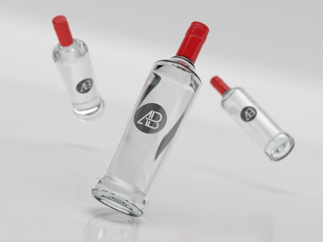 Realistic Vodka Bottle Branding Mockup by Anthony Boyd Graphics