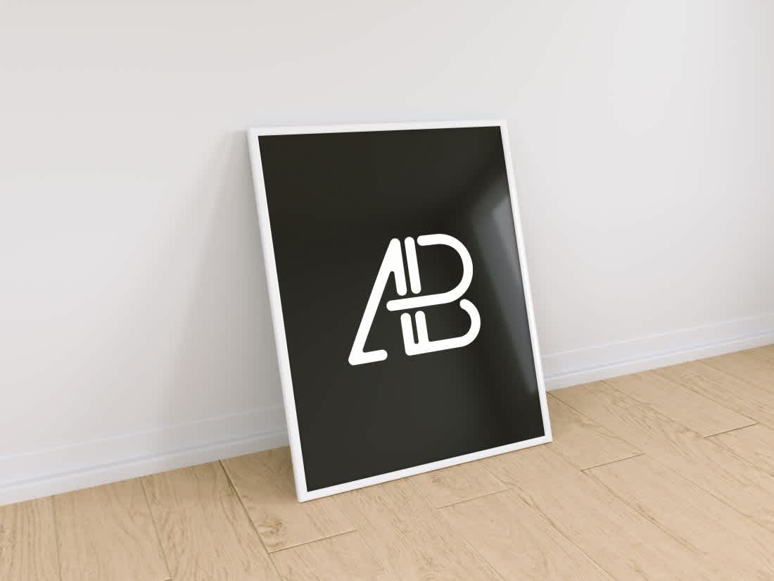 Download Poster Frame Against Wall Mockup Anthony Boyd Graphics