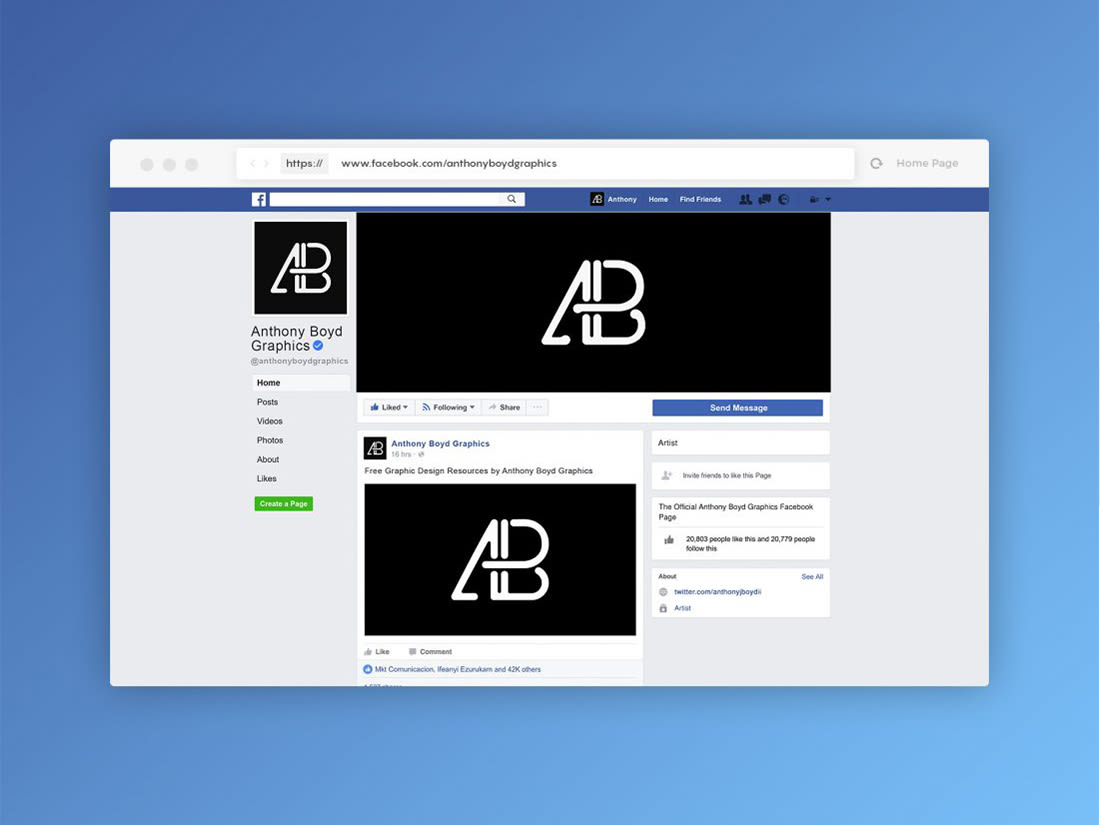 Facebook Page Mockup by Anthony Boyd Graphics