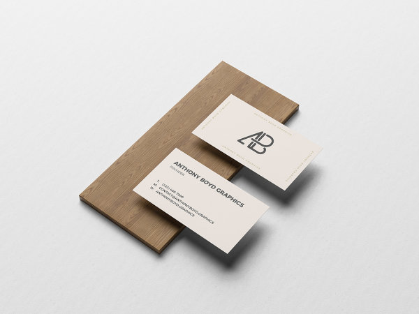 Business Card On Board Mockup by Anthony Boyd Graphics