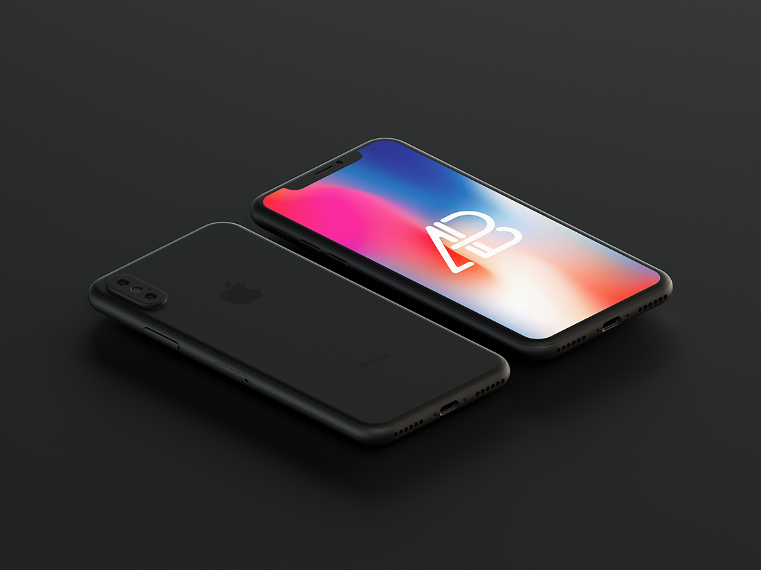 Matte Black iPhone X Mockup | Anthony Boyd Graphics