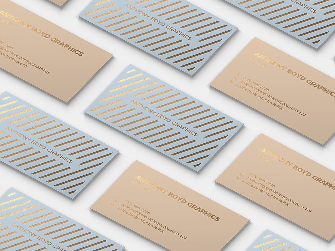 Modern Customizable Business Card Grid Mockup by Anthony Boyd Graphics