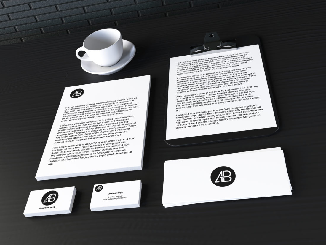 Download Realistic Stationary Branding & Identity Mockup | Anthony ...