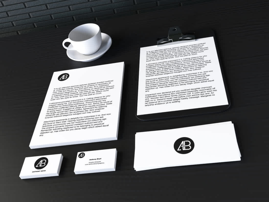 Download Realistic Stationary Branding Identity Mockup Anthony Boyd Graphics