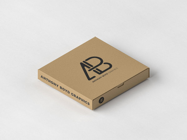 Pizza Box Packaging Mockup by Anthony Boyd Graphics