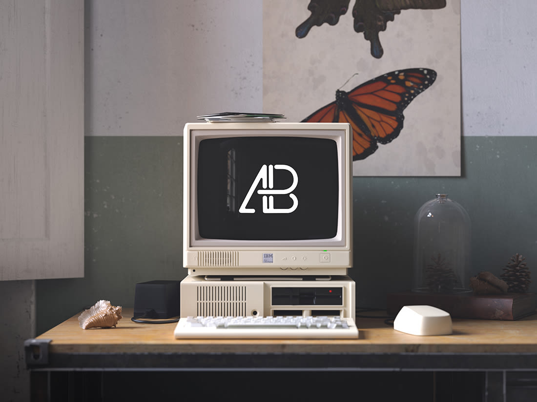 Retro IBM Desktop Mockup by Anthony Boyd Graphics