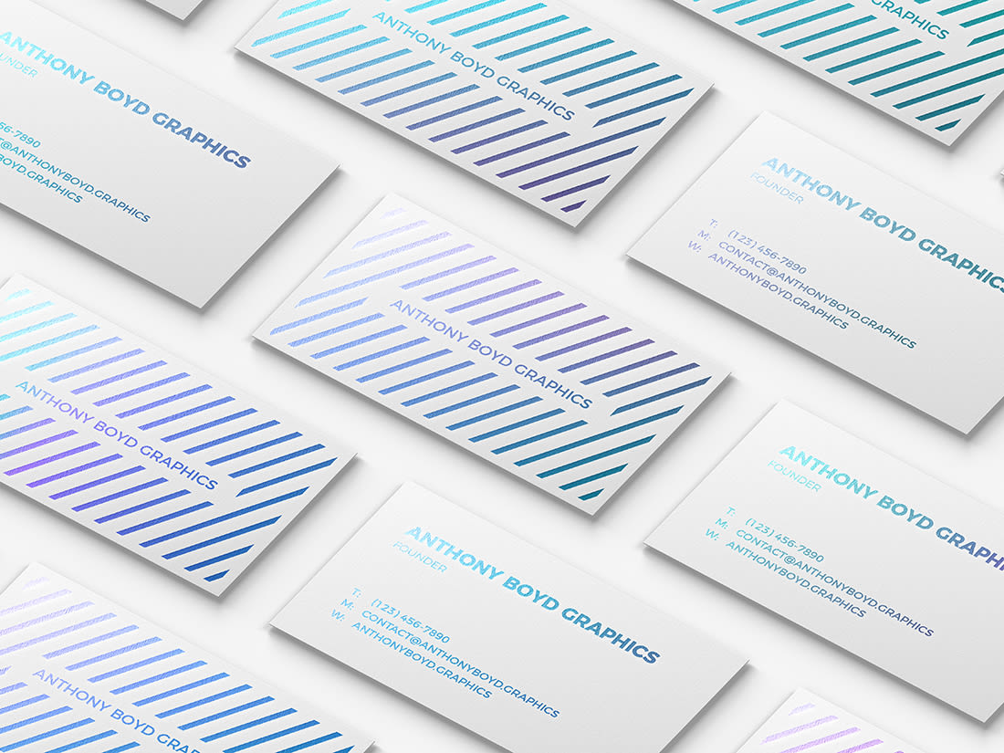 Modern Customizable Business Card Grid Mockup by Anthony Boyd Graphics