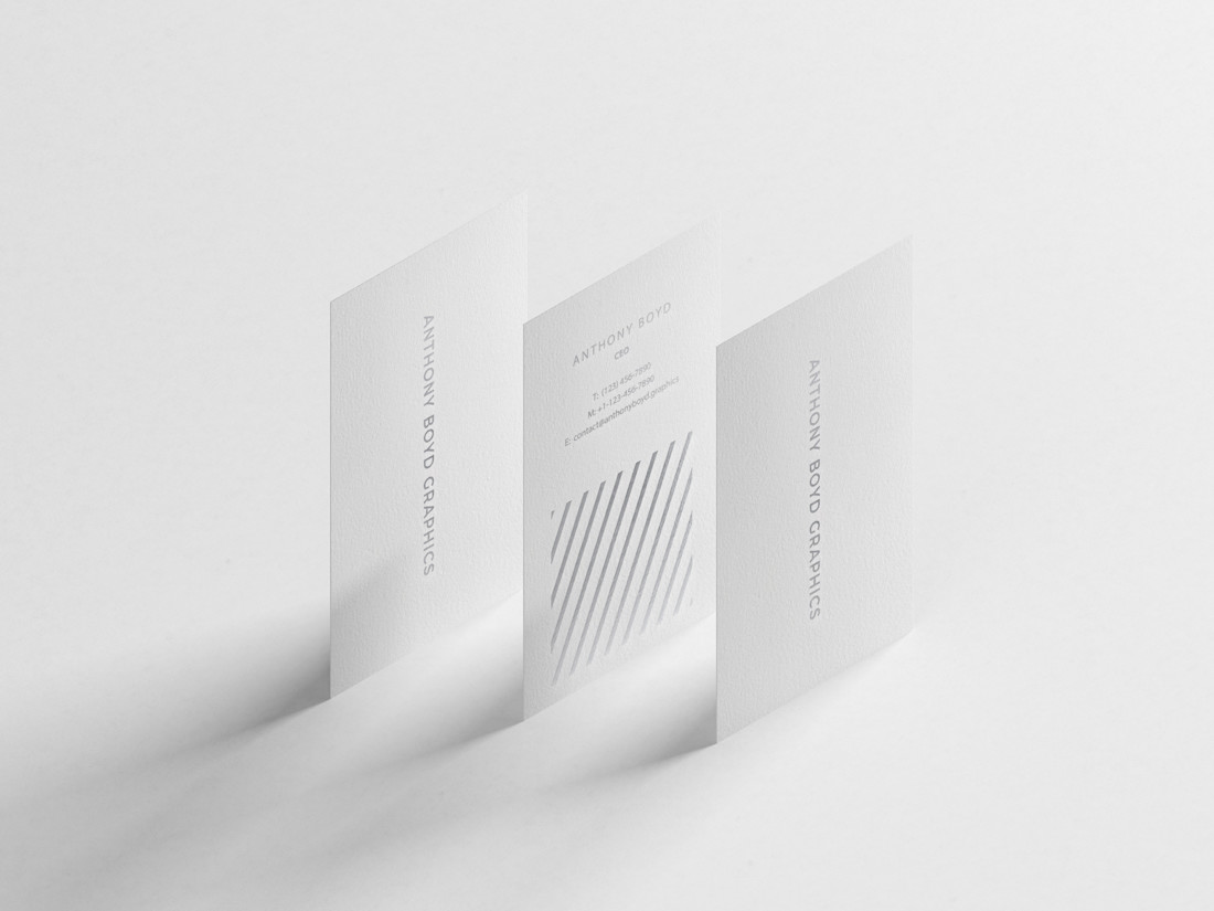 Modern Vertical Business Card Mockup | Anthony Boyd Graphics