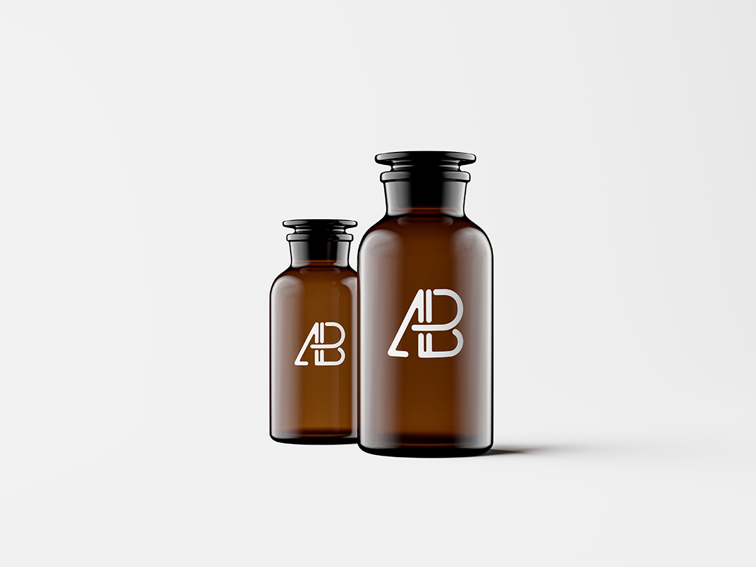 Amber Glass Apothecary Jars Mockup | Anthony Boyd Graphics