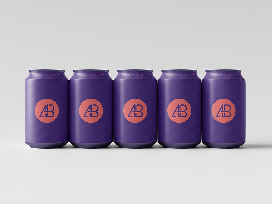 Download 330mL Can Set Mockup | Anthony Boyd Graphics