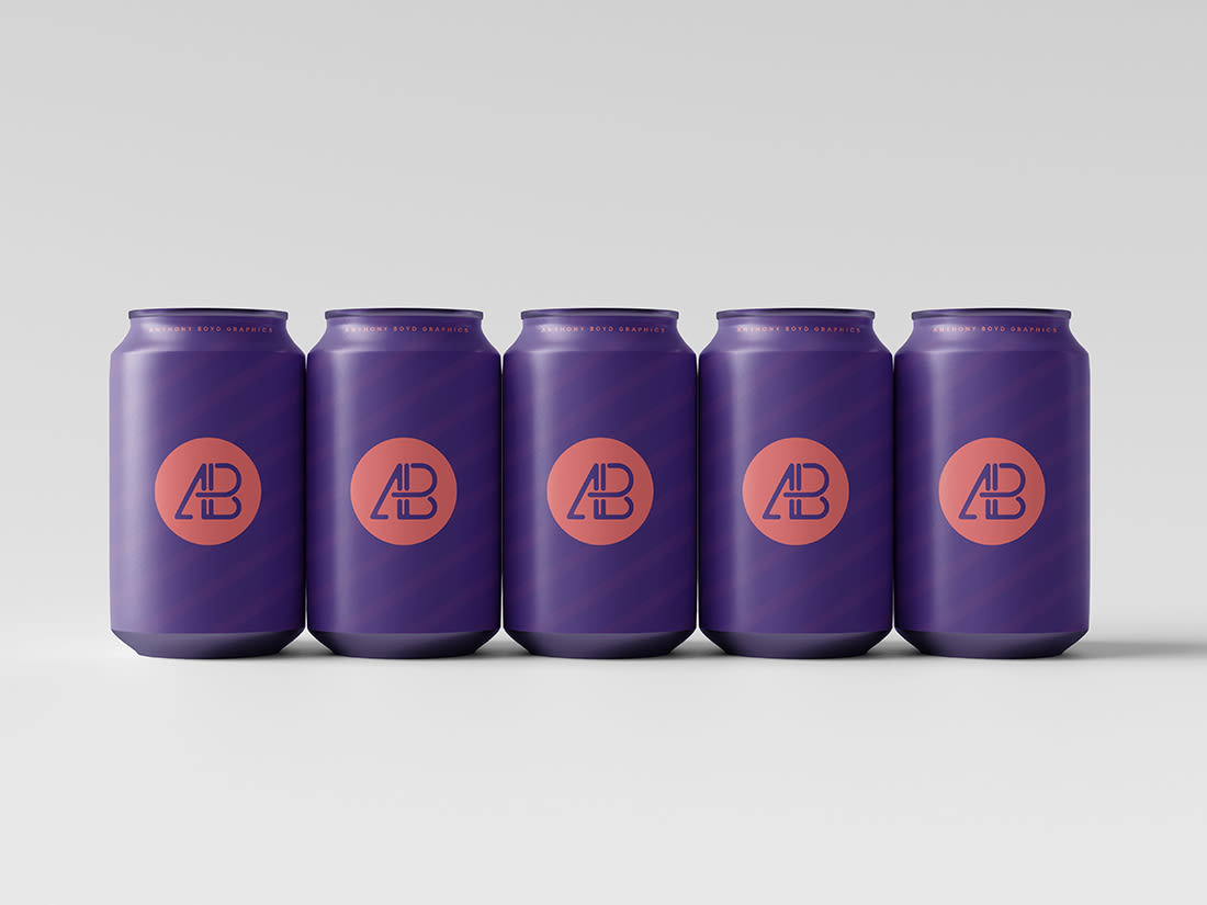 330mL Can Set Mockup by Anthony Boyd Graphics