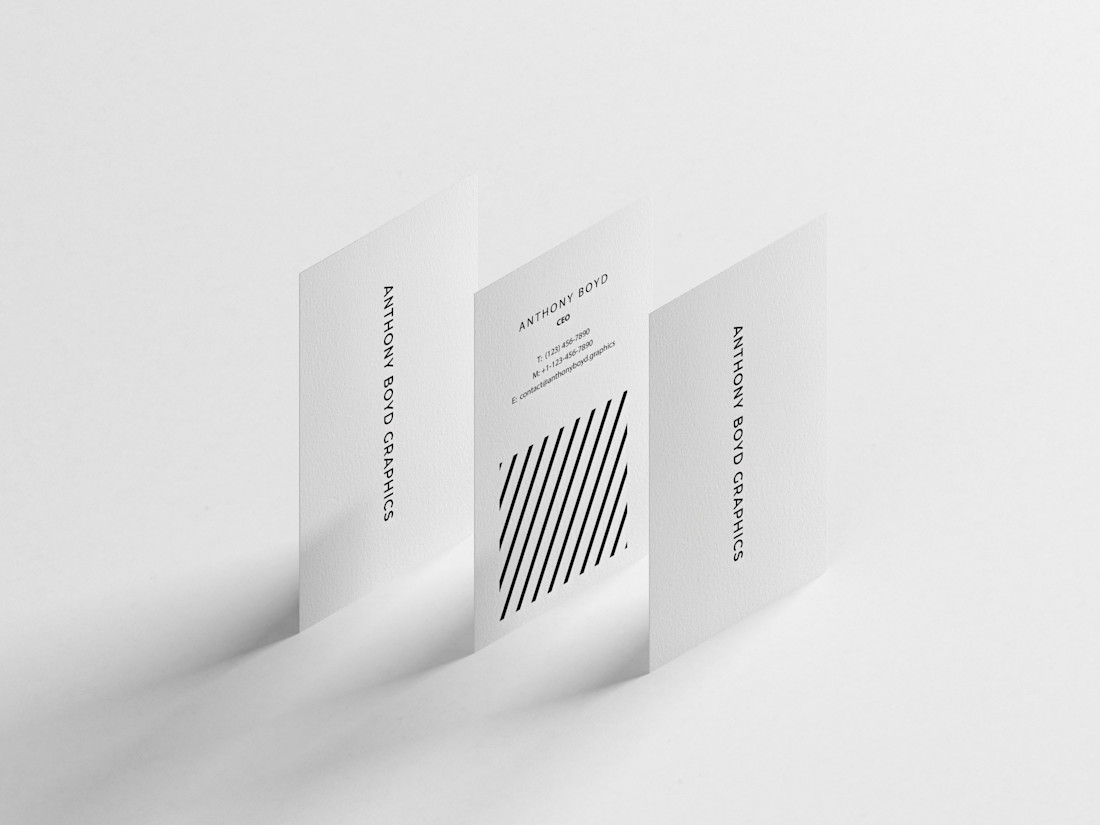 Modern Vertical Business Card Mockup | Anthony Boyd Graphics