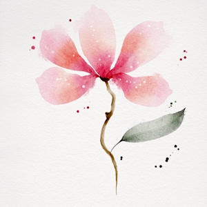 Magnolia on a watercolour background