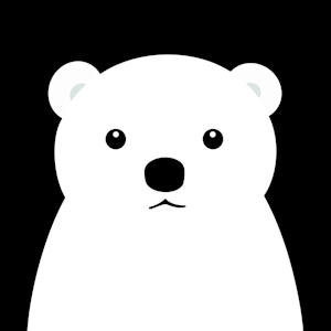 Polar Bear illustration on a black background