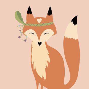 Fox illustration with Indian style headband