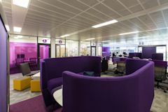 Rolls Royce Purple Breakout Booth With Meeting Rooms