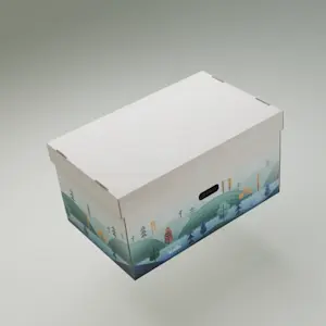 Photograph of a baby box with a calming illustration of a Yukon landscape.