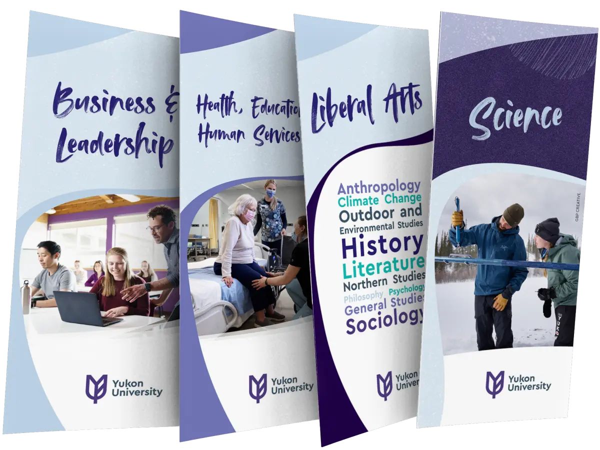 Samples of Yukon U brochure set.