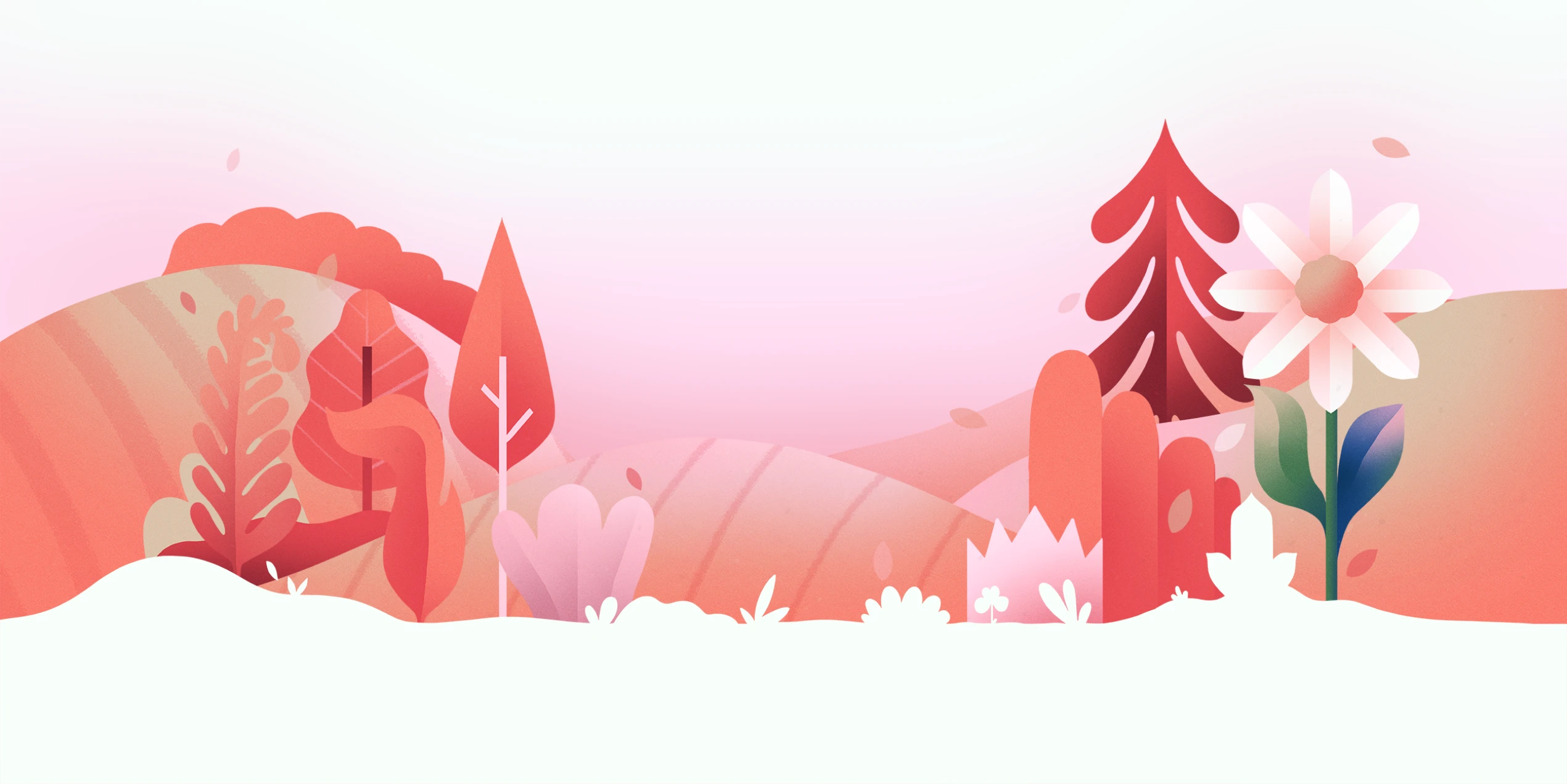 Soft, illustrated northern landscape featuring plants, trees, and natural forms used as a background banner for the IWIC Virtual Resource Centre.