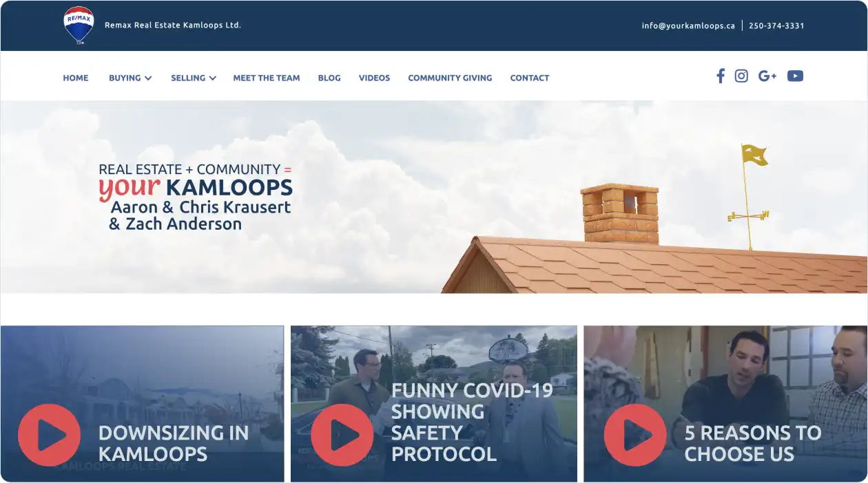 Sample screenshot of Your Kamloops website home page.