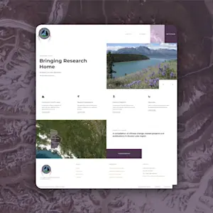 KFN website homepage with a nature-inspired design and Indigenous cultural elements on a green background.