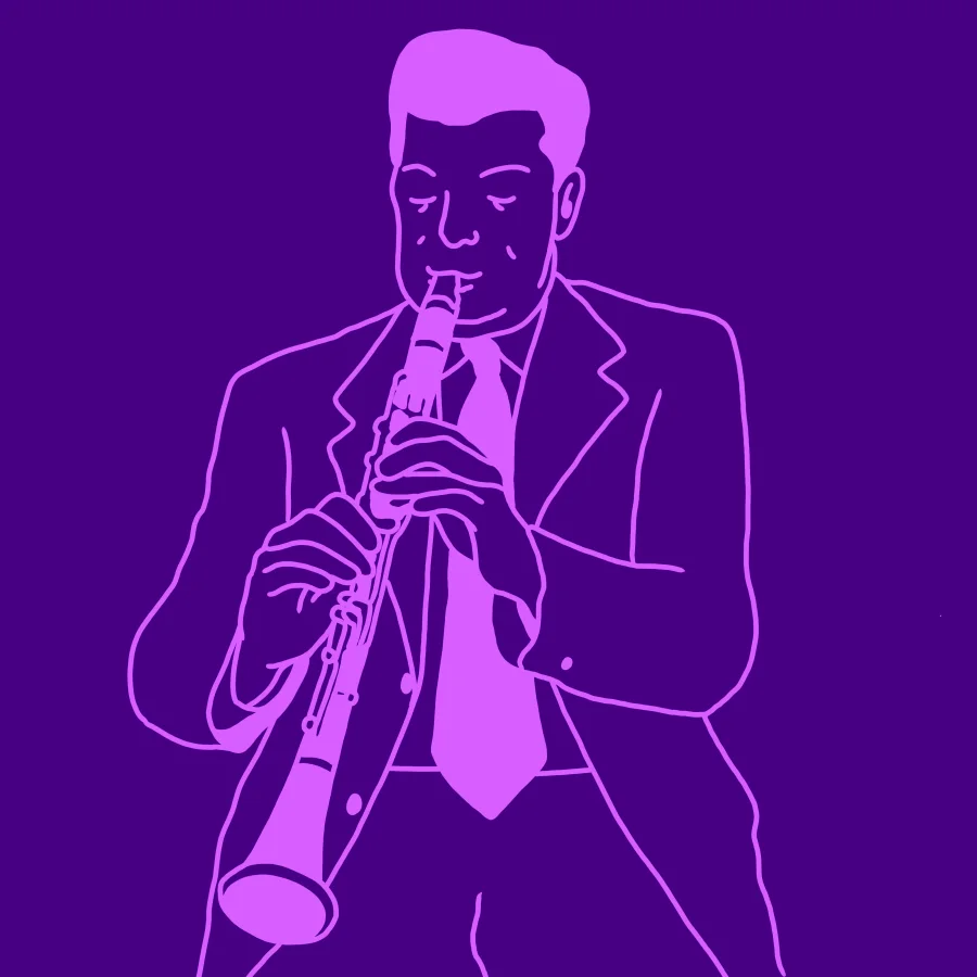 Studio Woodwinds artwork (monochrome, compressed)