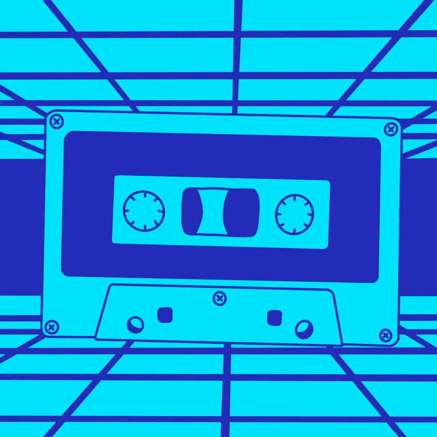 Cassette Synth artwork (monochrome, compressed)