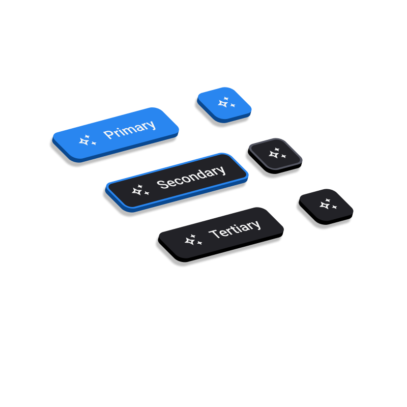 Render of 3d buttons from design system