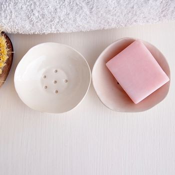 Handmade Mini White Ceramic Soap Dish