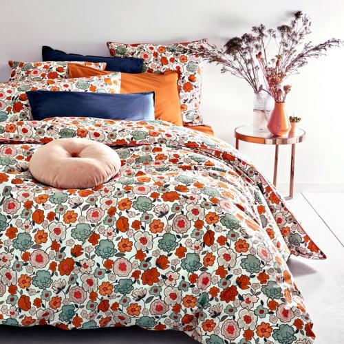 Cotton Blend Bedding Julia White Single Floral Bedspreads Woven Bed Blankets 190cm x 260cm 