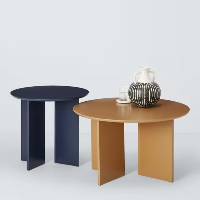 Tuck Coffee Table (set of 2, navy & natural)