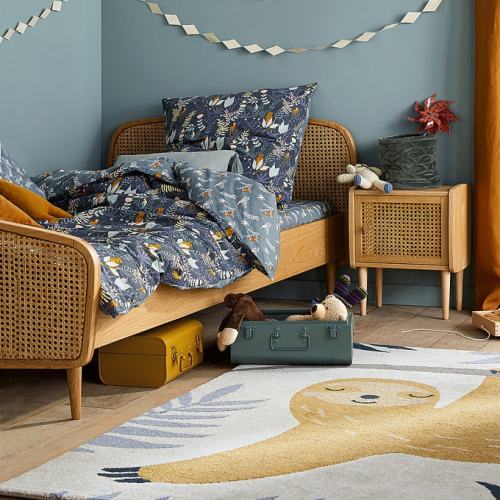 Buisseau Oak and Rattan Cane Child's Bed