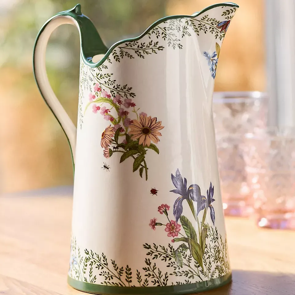 Eden Floral Scalloped Ceramic Jug