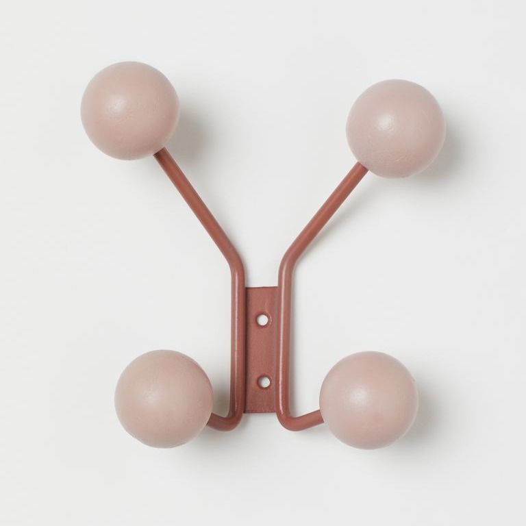 Hanging rack in metal and wood