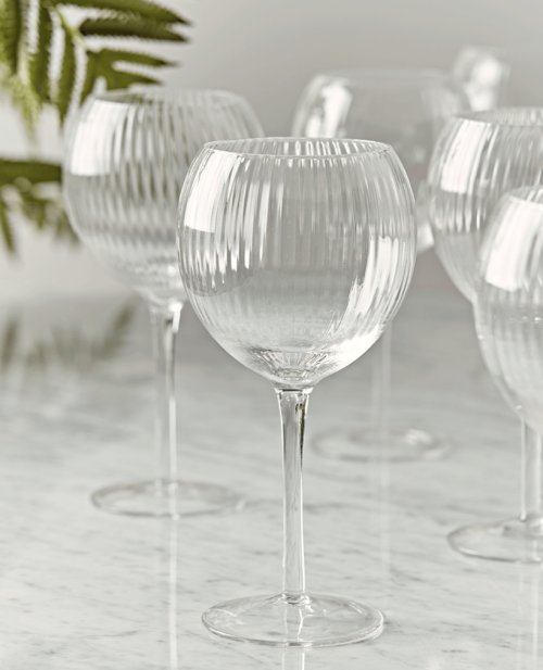 Fluted wine glasses