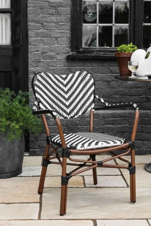 Black and white bistro store chairs outdoor