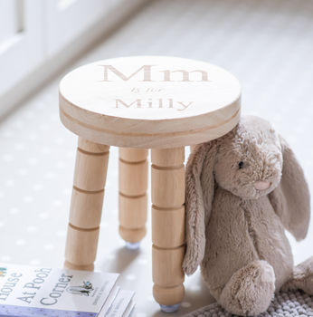 Personalised Letter & Name Wooden Stool