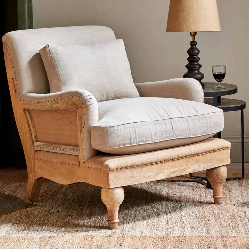 Abe Deconstructed Linen Armchair