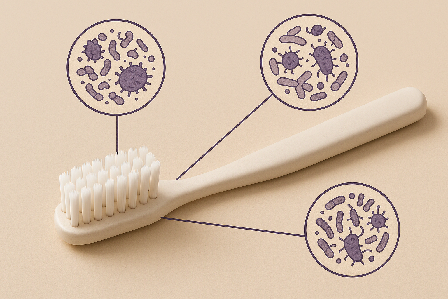 Sabia que sua escova de dentes pode estar cheia de bactérias?