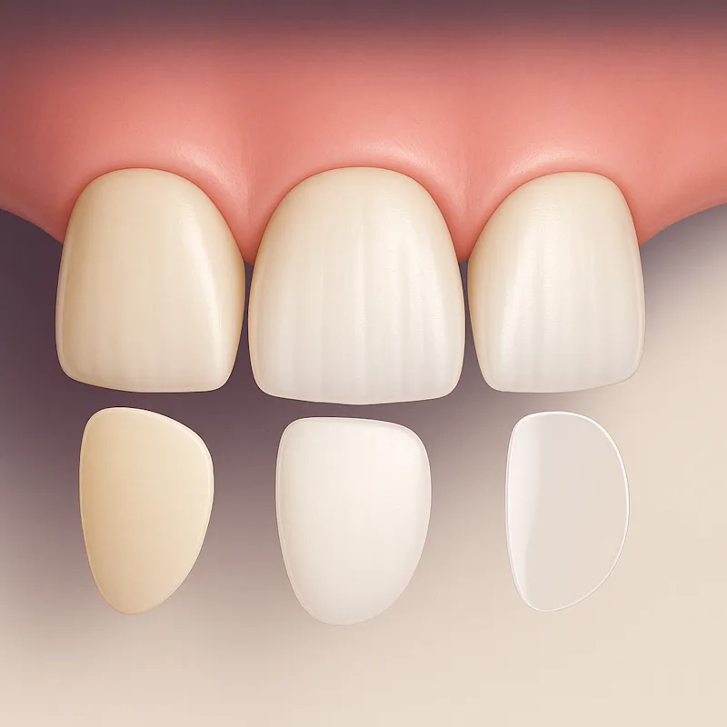 Resina, faceta e lente de contato dental — comparação de espessuras
