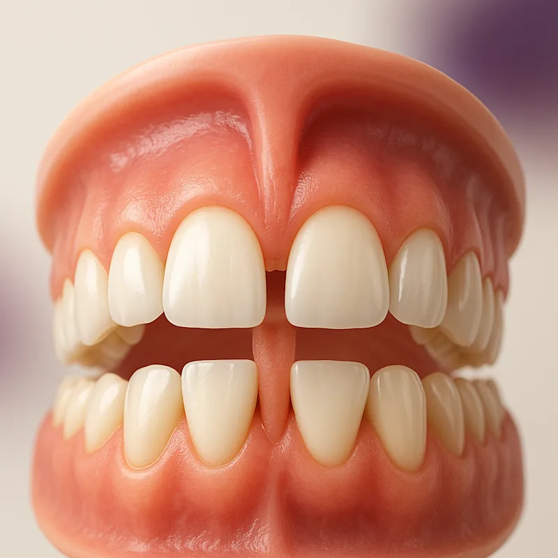 Freio labial hipertrófico causando diastema