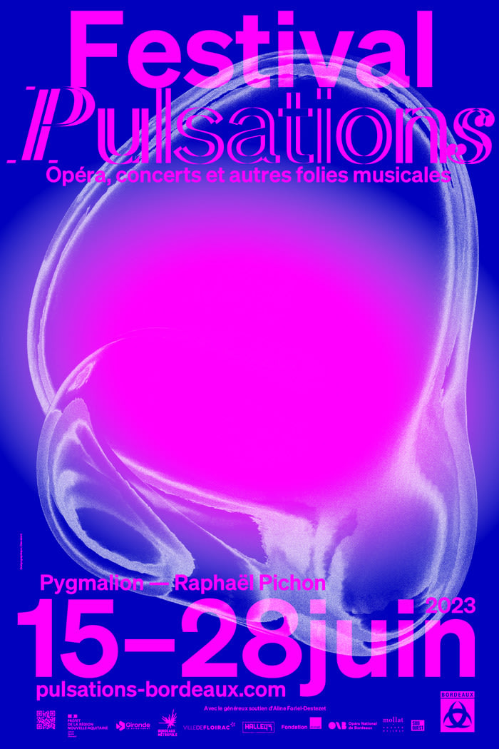 Pulsations Festival poster, Cheval Vert Agency, 2023.