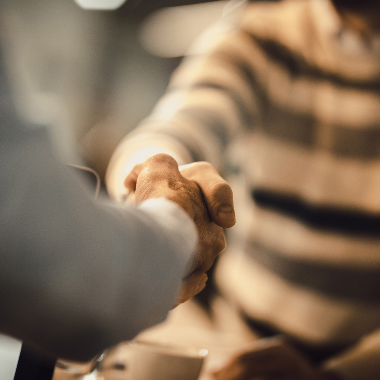 Close up of a handshake