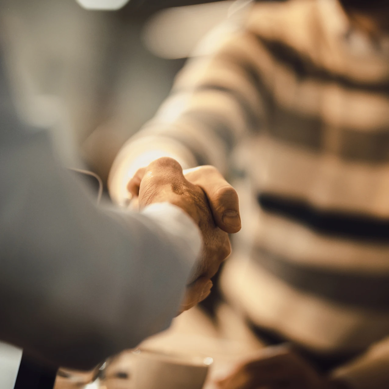 Close up of a handshake