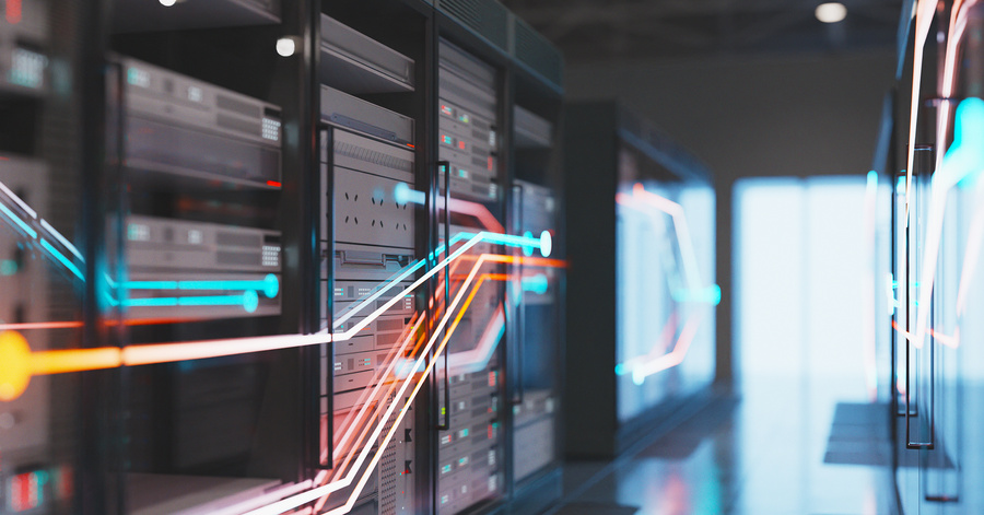 stock photo of a server farm
