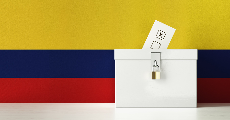 Stock image of a ballot box