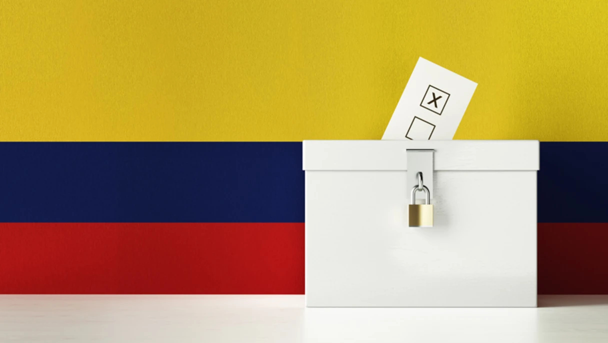 Stock image of a ballot box